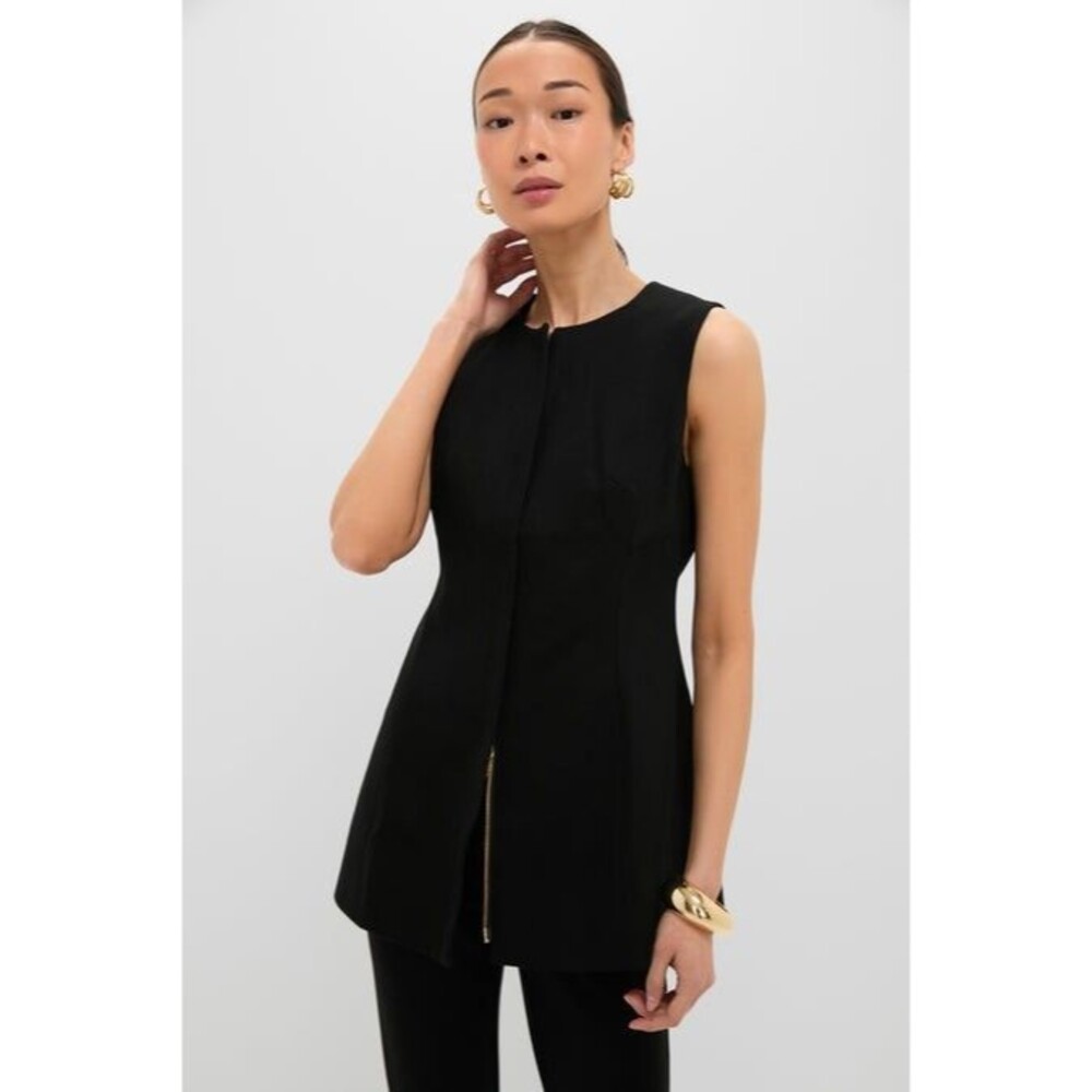 Tuckernuck Rhonda Tunic Top Women's Size 2 Black Sleeveless Blouse